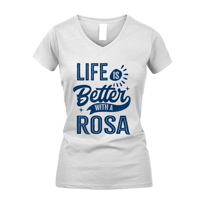 ROSA 13K1-116 Personalized Name Quote T-Shirt Life Is Better With Unisex Gift