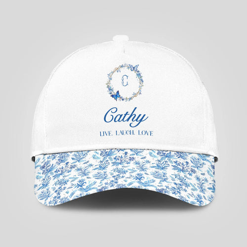 Live Laugh Love Blue Flowers Cap CATHY 13K1 C50PF
