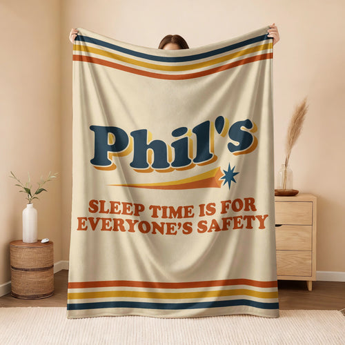 Your Name's Sleep Time Funny Retro Fleece Blanket PHIL 13K1 BK67