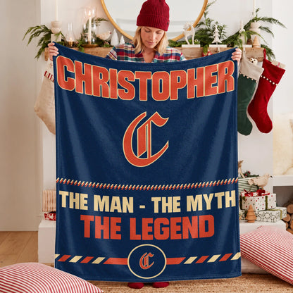 The Man The Myth The Legend Retro Fleece Blanket CHRISTOPHER 13K1 BK53
