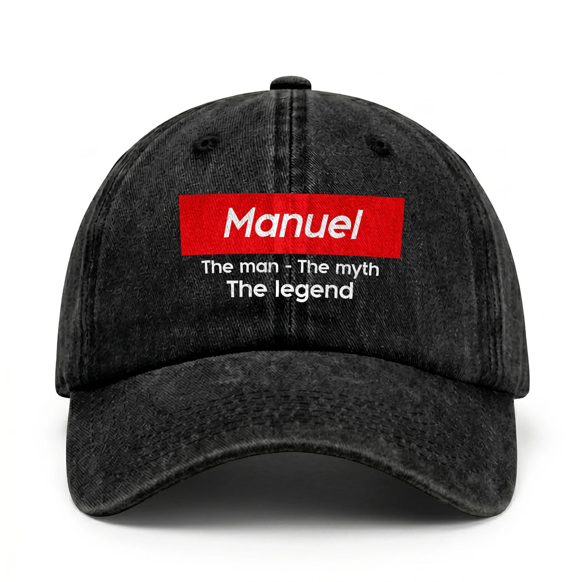 Your Name The Man The Myth The Legend Red Logo Washed Cap MANUEL 13K1 C130PF