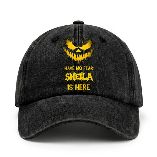 Have No Fear Your Name Is Here Jack O' Lantern Washed Cap SHEILA 13K1 C135PF