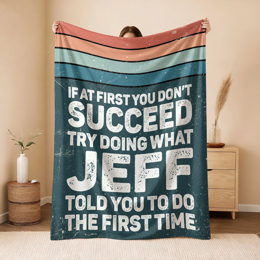 If At First You Don’t Succeed Retro Green Fleece Blanket JEFF 13K1 BK29