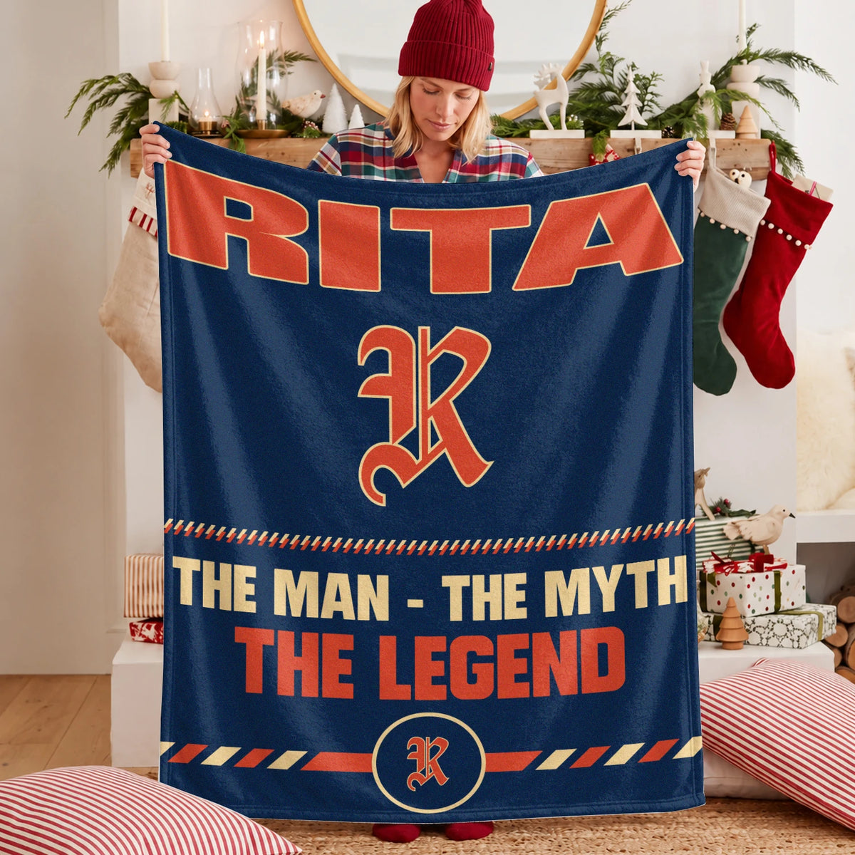 The Man The Myth The Legend Retro Fleece Blanket RITA 13K1 BK53