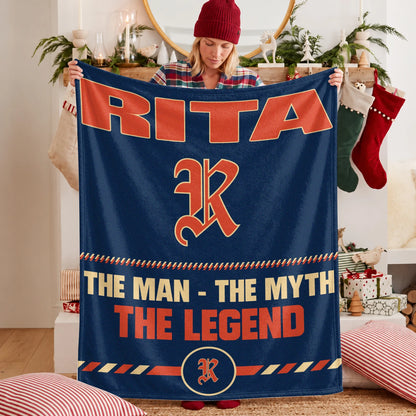 The Man The Myth The Legend Retro Fleece Blanket RITA 13K1 BK53