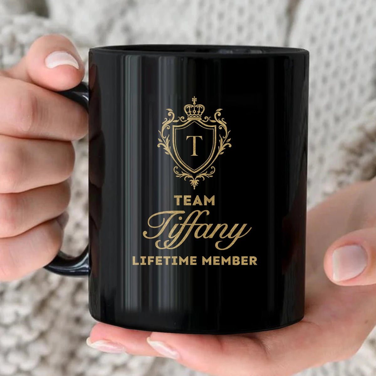 Team Your Name Lifetime Member Golden Crest Mug TIFFANY 13K1 MG31