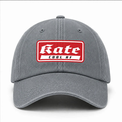 Your Name Cool Af Red Logo Funny Washed Cap KATE 13K1 C79PF