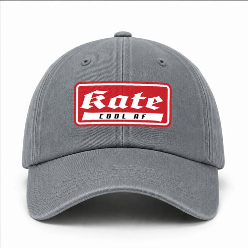 Your Name Cool Af Red Logo Funny Washed Cap KATE 13K1 C79PF