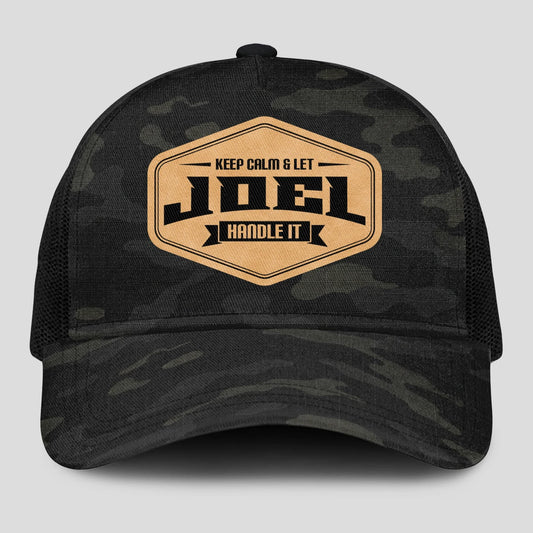Keep Calm & Let Your Name Handle It Dark Camo Mesh Cap JOEL 13K1 C195PF