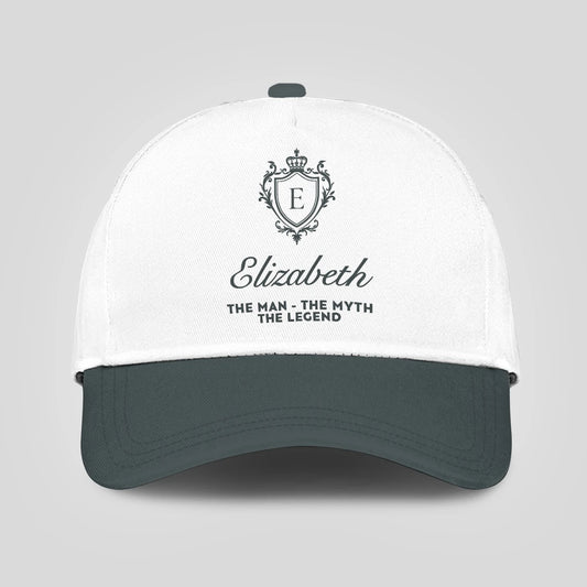 The Man The Myth The Legend Elegant Gray And White Cap ELIZABETH 13K1 C170PF