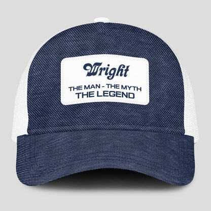 The Man The Myth The Legend Blue Denim Mesh Cap WRIGHT 13K1 C194PF