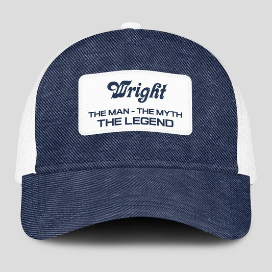 The Man The Myth The Legend Blue Denim Mesh Cap WRIGHT 13K1 C194PF