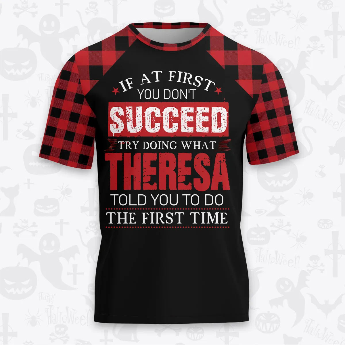 THERESA Buffalo Plaid Pajamas Set Tshirt & Pants 13K1-EV2