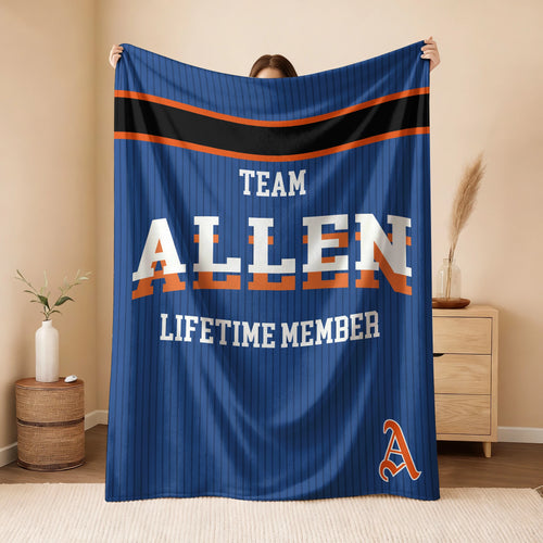 Team Your Name Lifetime Member Basketball Fleece Blanket ALLEN 13K1 BK47