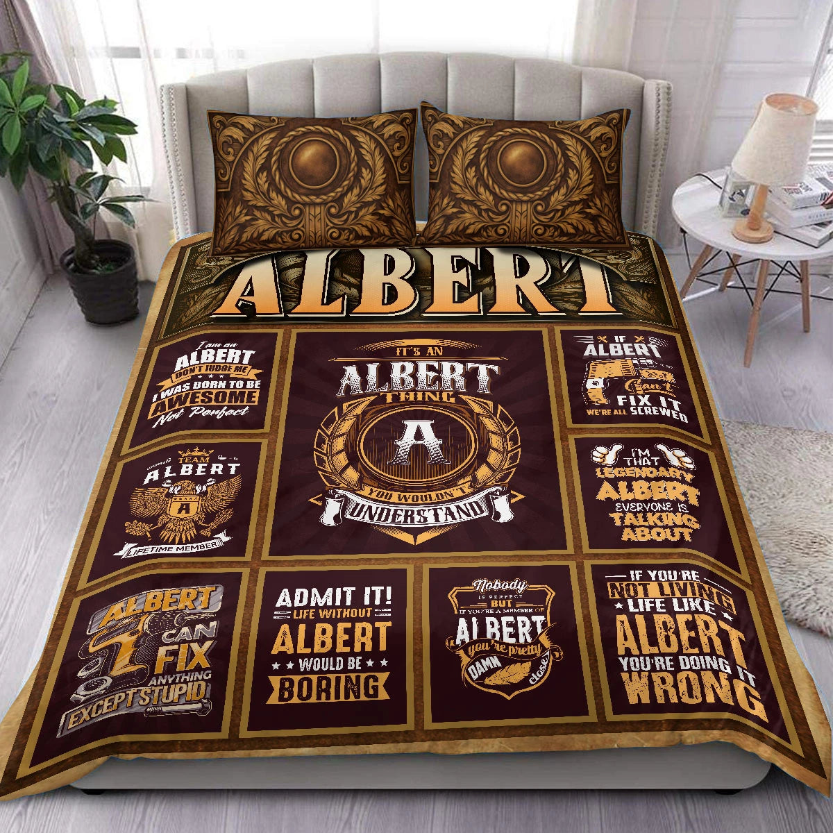 ALBERT Limited Edition Personalized Bedding Set 13K1-BS3