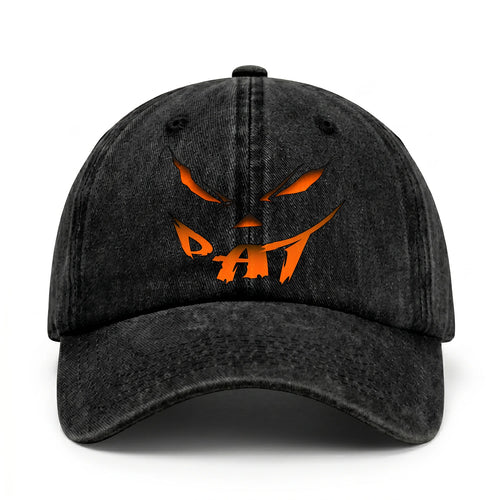 Your Name Jack O' Lantern Halloween Washed Cap PAT 13K1 C100PF