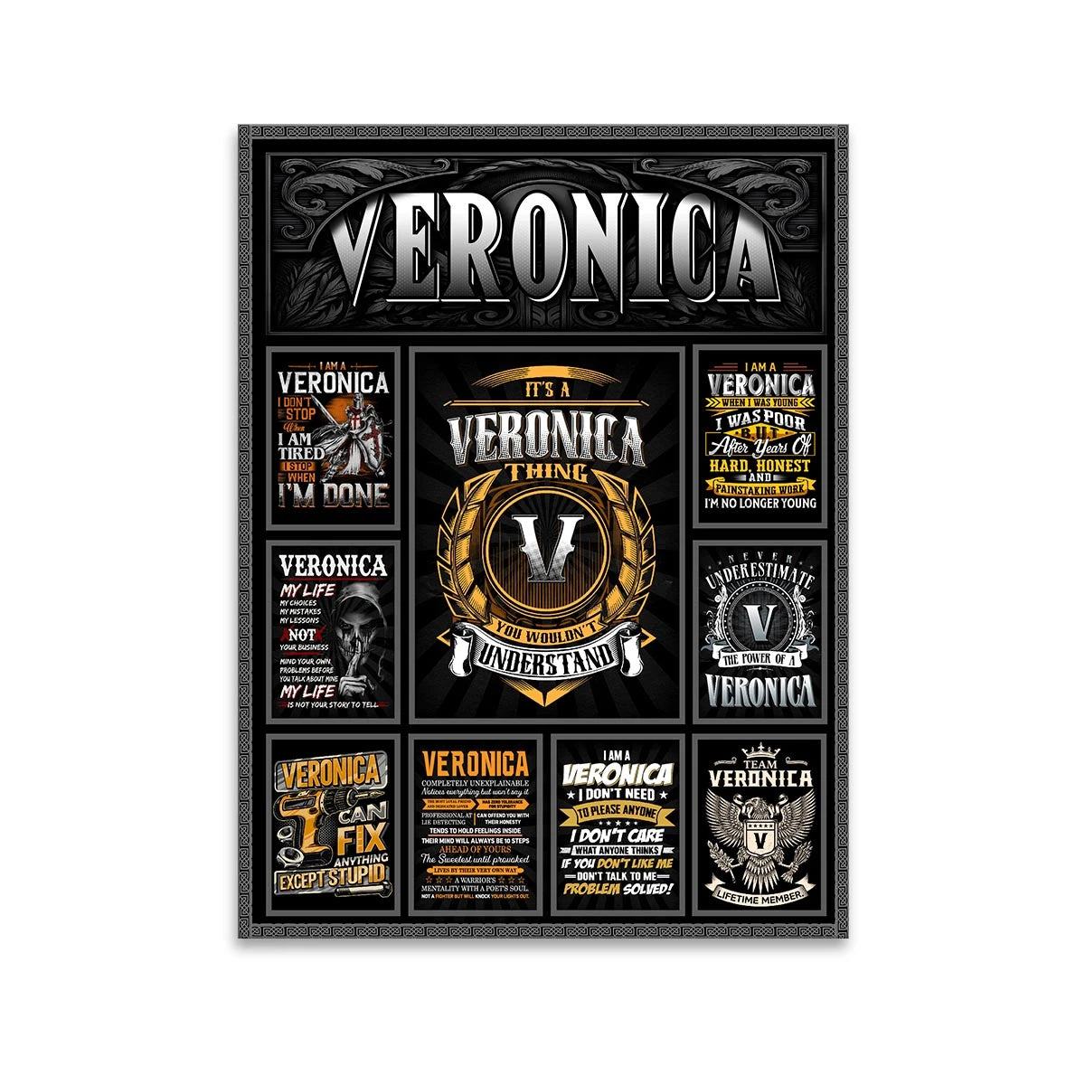 VERONICA Personalized Sponge Floor Mat – Custom Printed Home Decor 13K1-AR2
