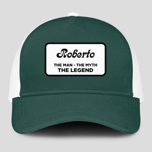 The Man The Myth The Legend Green And White Mesh Cap ROBERTO 13K1 C198PF