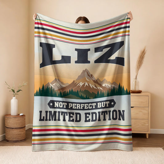 Not Perfect But Limited Edition Vintage Mountain Fleece Blanket LIZ 13K1 BK45