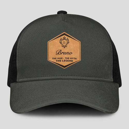 The Man The Myth The Legend Vintage Logo Gray And Black Cap BRUNO 13K1 C211PF