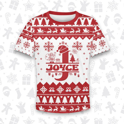 JOYCE Personalized Christmas T-Shirt Pajama Set - Holiday Gift Outfit 13K1-CR2