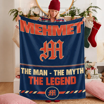 The Man The Myth The Legend Retro Fleece Blanket MEHMET 13K1 BK53
