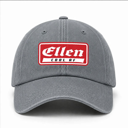 Your Name Cool Af Red Logo Funny Washed Cap ELLEN 13K1 C79PF