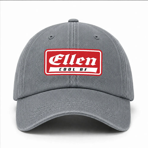 Your Name Cool Af Red Logo Funny Washed Cap ELLEN 13K1 C79PF