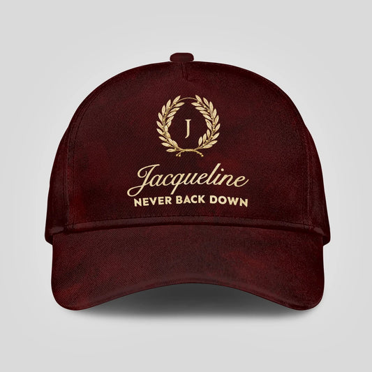 Never Back Down Golden Olive Burgundy Cap JACQUELINE 13K1 C177PF