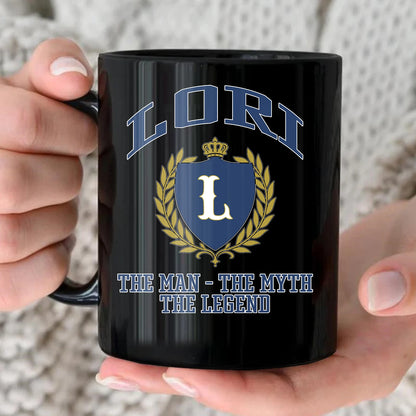 The Man The Myth The Legend Blue And Yellow Logo Mug LORI 13K1 MG24