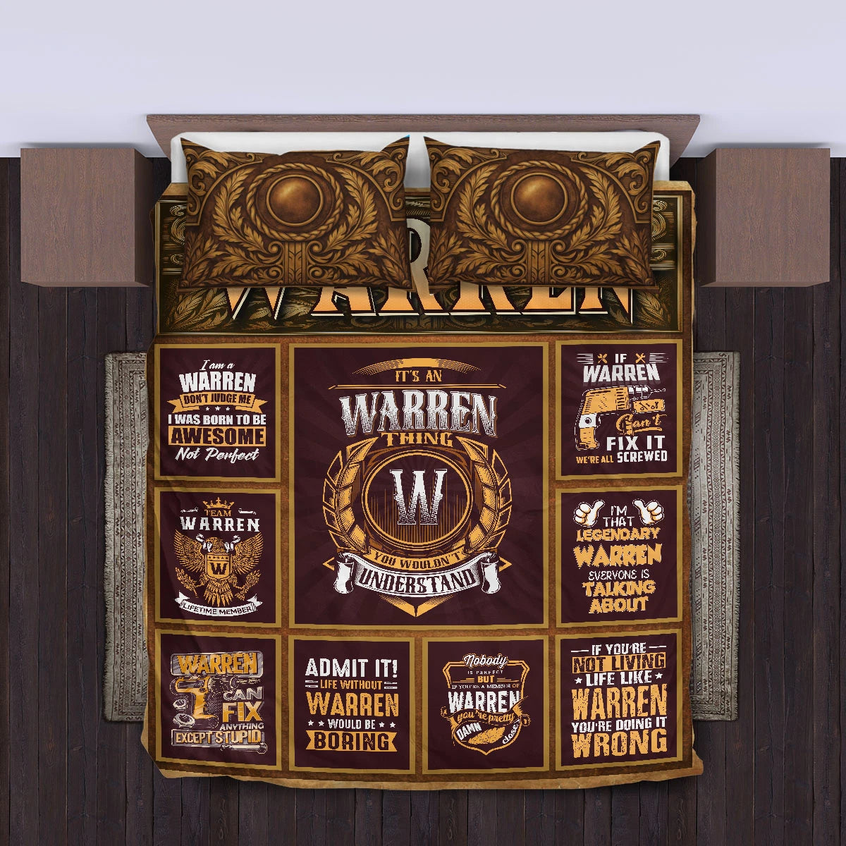 WARREN Limited Edition Personalized Bedding Set 13K1-BS3