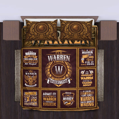WARREN Limited Edition Personalized Bedding Set 13K1-BS3