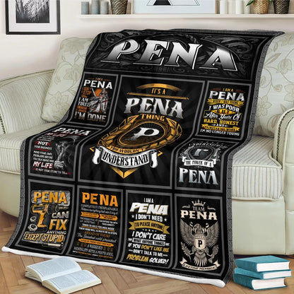 PENA Personalized Blanket | Custom Name Cozy Throw Gift 13K3-BK2