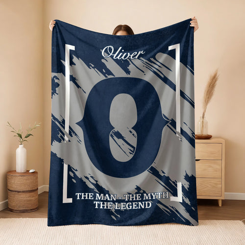 The Man The Myth The Legend Navy Baseball Fleece Blanket OLIVER 13K1 BK17