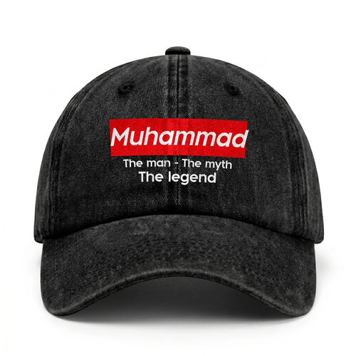 Your Name The Man The Myth The Legend Red Logo Washed Cap MUHAMMAD 13K1 C130PF