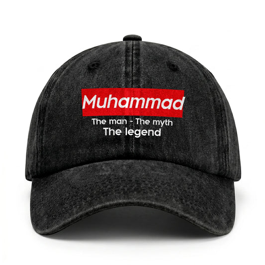 Your Name The Man The Myth The Legend Red Logo Washed Cap MUHAMMAD 13K1 C130PF
