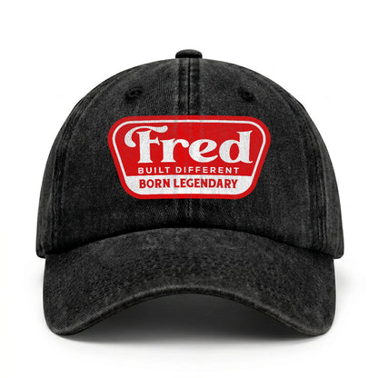 Built Different Born Legendary Red Logo Washed Cap FRED 13K1 C63PF