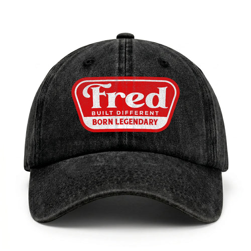 Built Different Born Legendary Red Logo Washed Cap FRED 13K1 C63PF