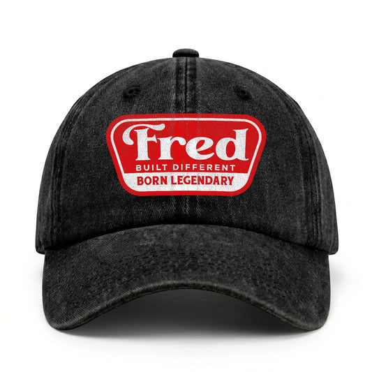 Built Different Born Legendary Red Logo Washed Cap FRED 13K1 C63PF