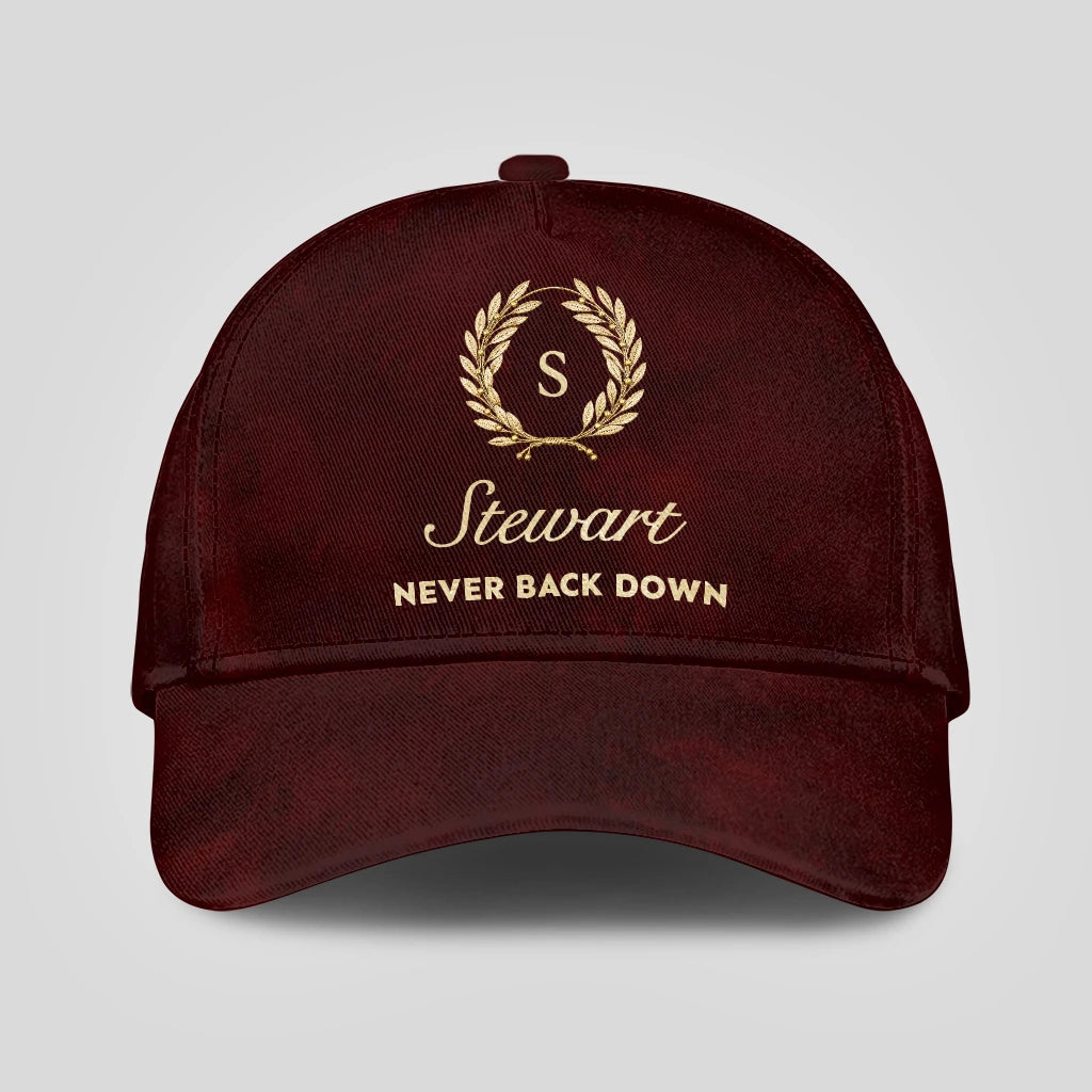 Never Back Down Golden Olive Burgundy Cap STEWART 13K1 C177PF