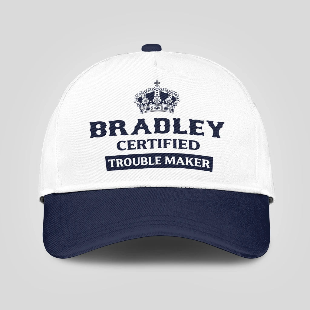 Certified Your Name Trouble Maker Washed Cap BRADLEY 13K1 C148PF