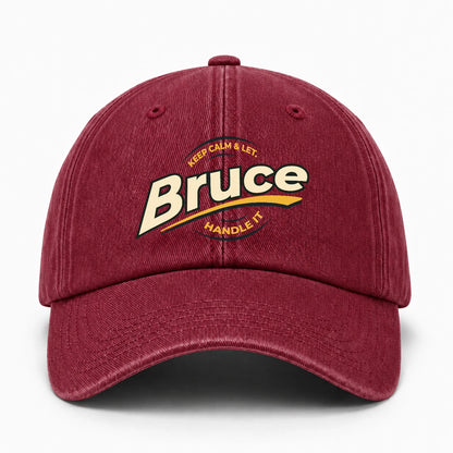 Keep Calm & Let Your Name Handle It Burgundy Washed Cap BRUCE 13K1 C105PF