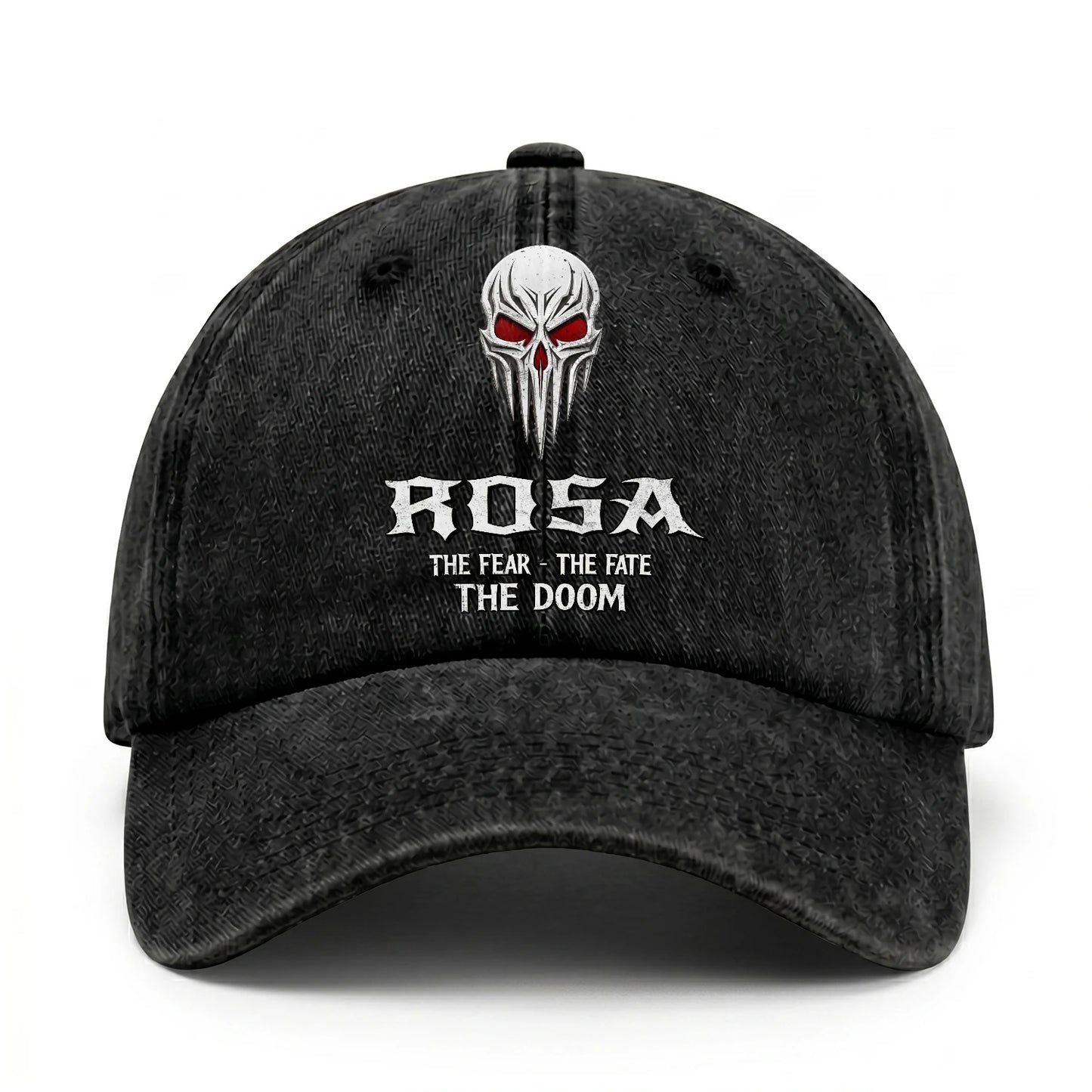 Your Name The Fear The Fate The Doom Skull Washed Cap ROSA 13K1 C98PF