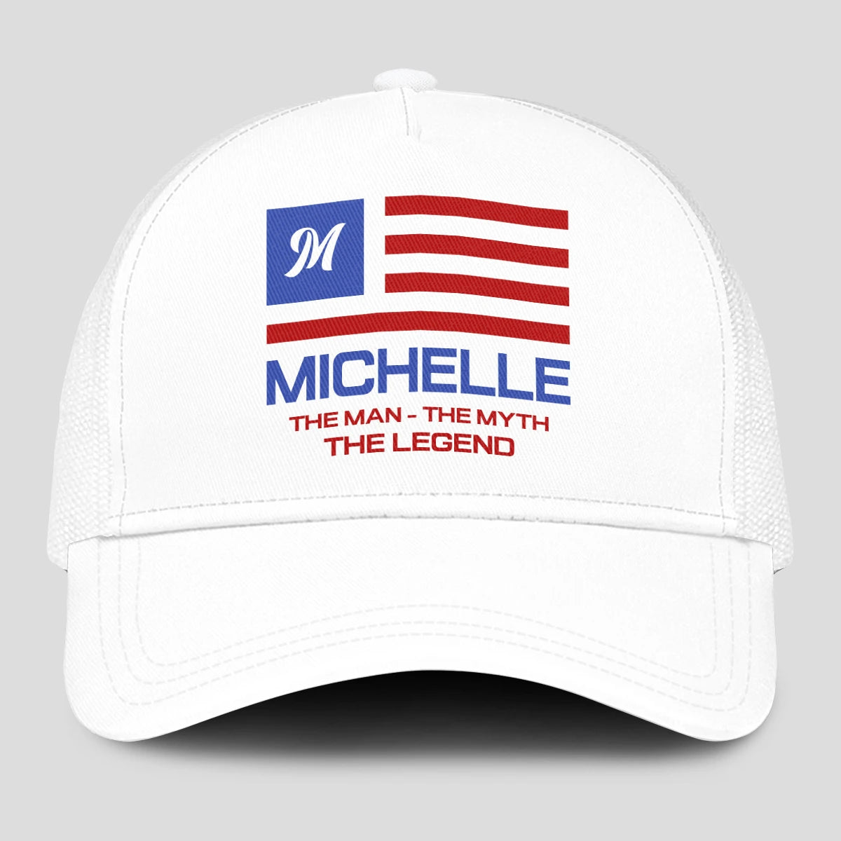The Man The Myth The Legend America Flag Mesh Cap MICHELLE 13K1 C193PF