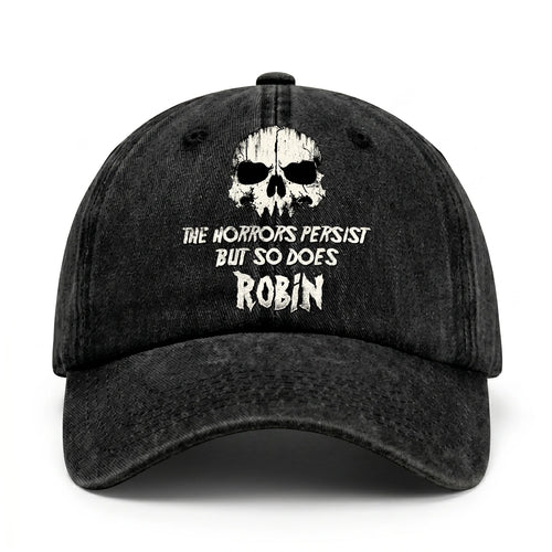 The Horrors Persist But So Does Your Name Cool Skull Washed Cap ROBIN 13K1 C134PF