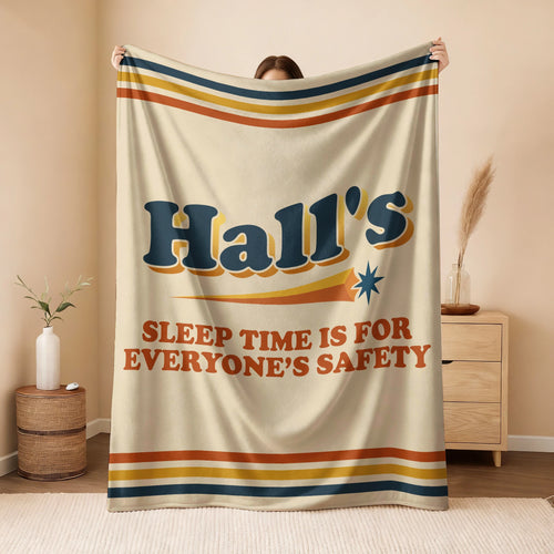 Your Name's Sleep Time Funny Retro Fleece Blanket HALL 13K1 BK67