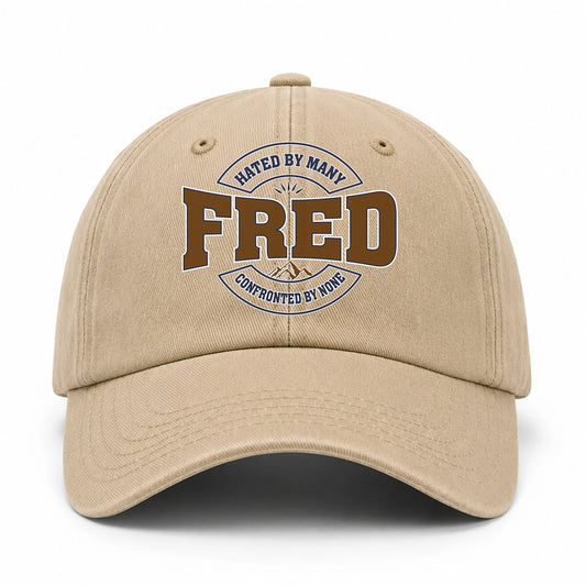 Hated By Many Confronted By None Washed Cap FRED 13K1 C36PF