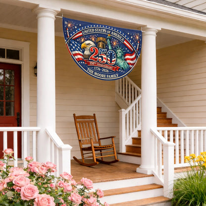 MOORE 13K1-FL1 Personalized US 250th Anniversary Family Flag