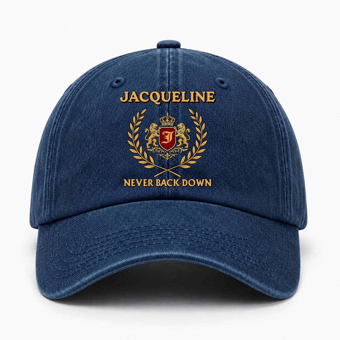 Never Back Down Royal Blue Denim Cap JACQUELINE 13K1 C60PF