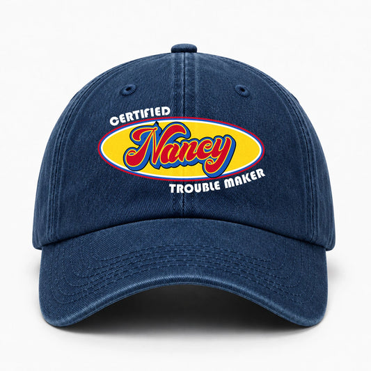Certified Your Name Trouble Maker Washed Cap NANCY 13K1 C73PF